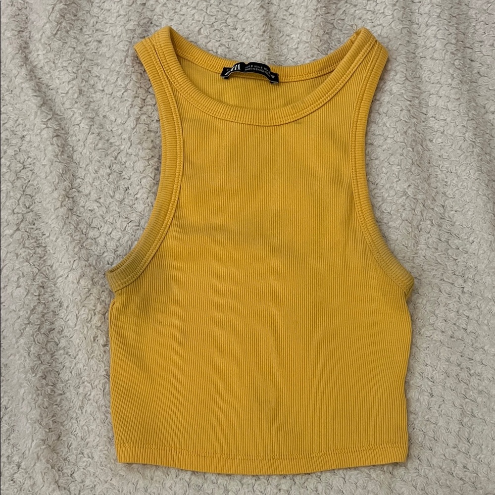 Zara Ribbed Crop Tank Top